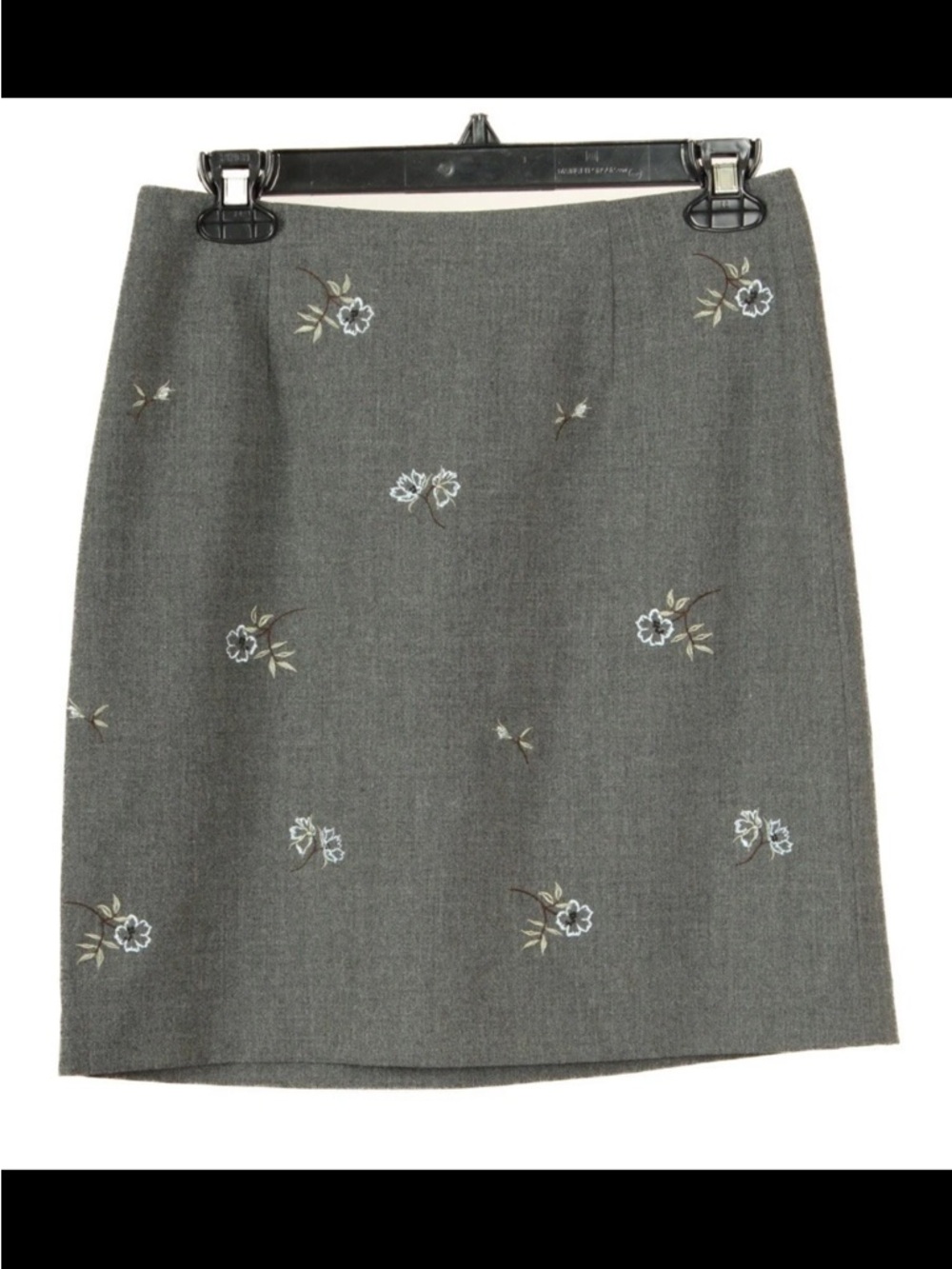 Ann Taylor Skirt Women’s 4 Gray Floral A Line Stretch Lined